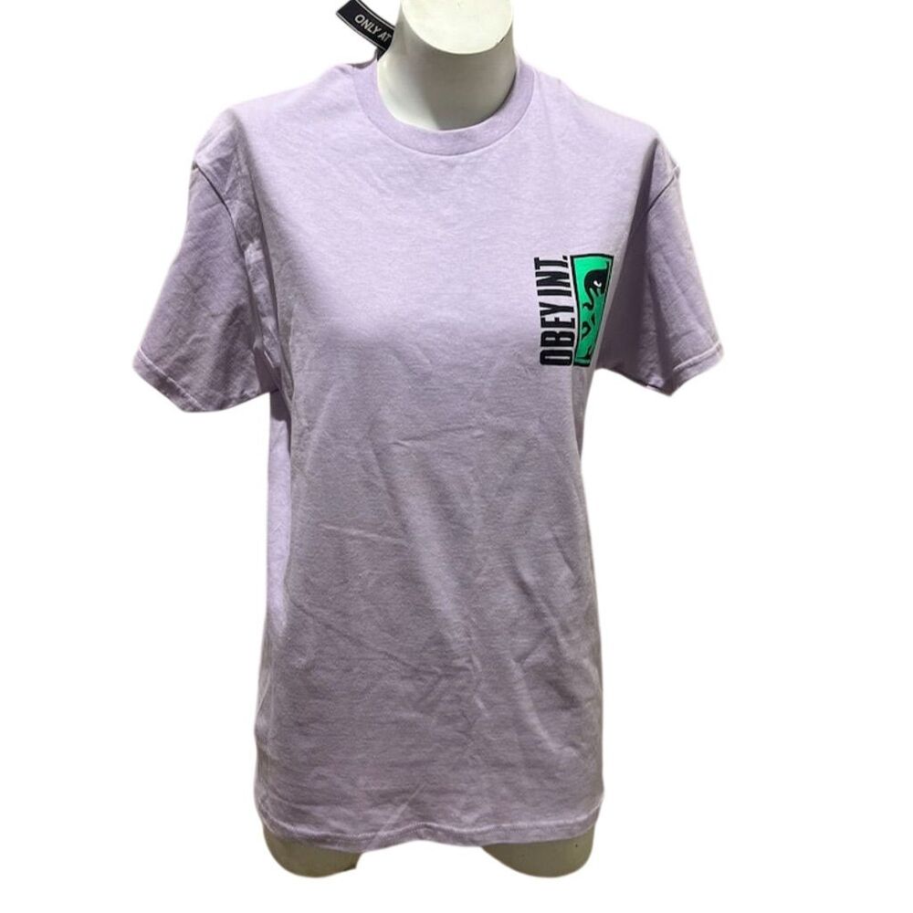 Obey Men's Icon T-Shirt Purple Graphic Print Short Sleeve Size M